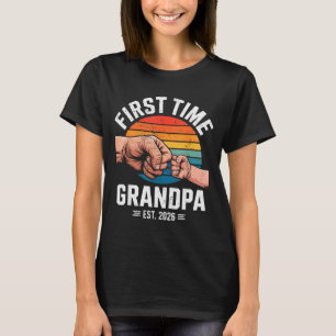 First Time Grandpa Est 2026 Baby Announcement Grea T-Shirt