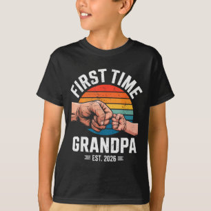First Time Grandpa Est 2026 Baby Announcement Grea T-Shirt