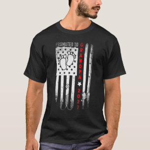 First Time Grandpa Fishing Usa Flag Promoted To Gr T-Shirt