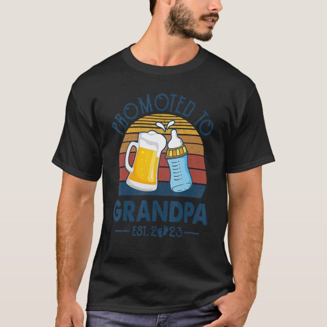 First Time Grandpa Promoted To Grandpa 2023 Father T-Shirt (Front)
