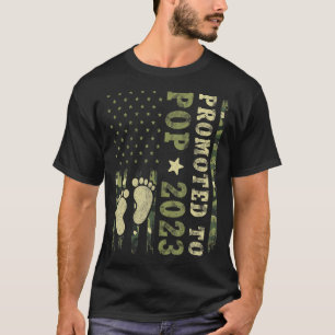 First Time Grandpa Promoted To Pop 2023 Camo Flag T-Shirt
