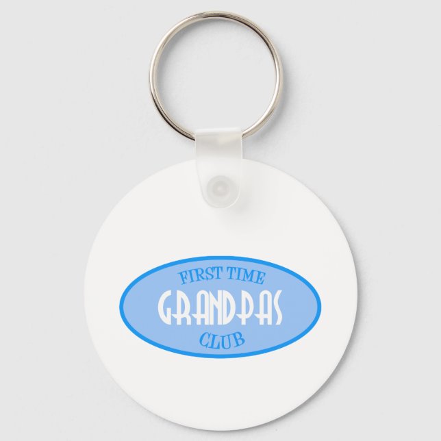 First Time Grandpas Club (Blue) Key Ring (Front)