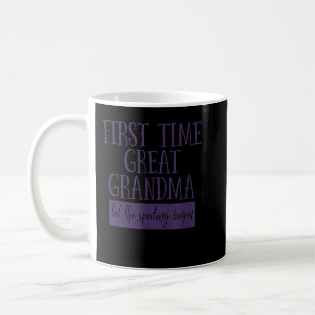 First Time Great Grandma  T New Great Grandparent  Coffee Mug (Left)