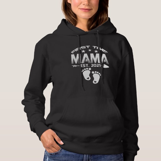 First Time Mama 2021 New Mama to be  Baby Hoodie (Front)