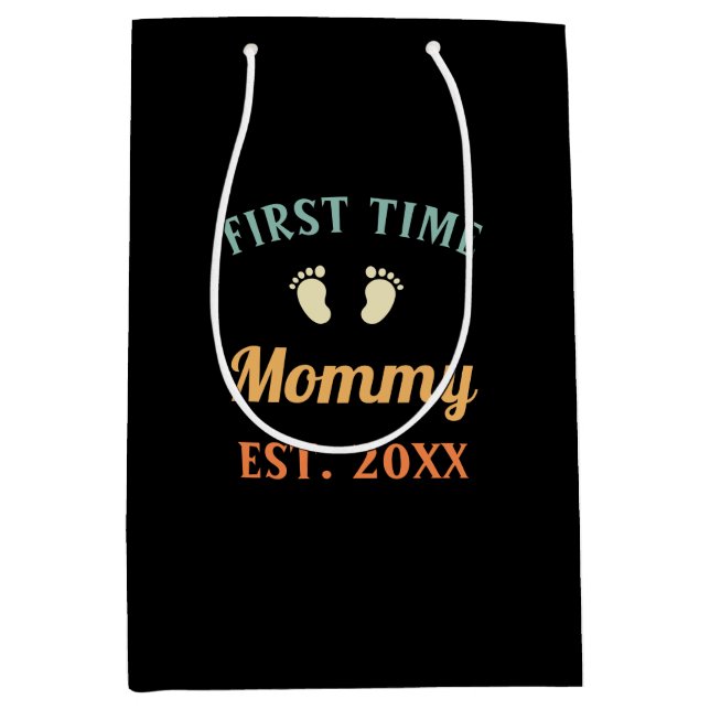 First Time Mummy Motherhood Mother's Day Medium Gift Bag (Front)