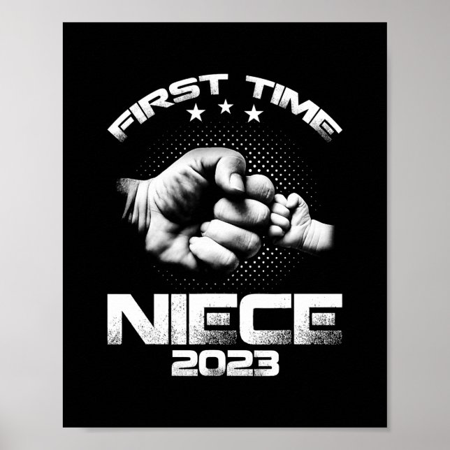 First Time Niece Est 2023 Funny Father's Day  Poster (Front)