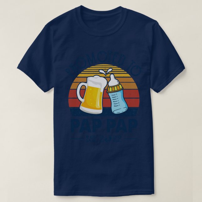 First Time Pap Pap Promoted To Pap Pap 2022 Father T-Shirt (Design Front)