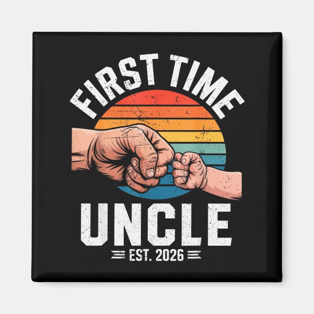 First Time Uncle Est 2026 Baby Announcement Great  Magnet (Front)