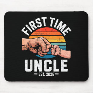 First Time Uncle Est 2026 Baby Announcement Great  Mouse Pad