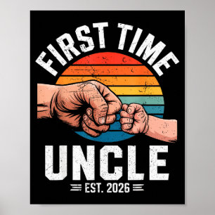 First Time Uncle Est 2026 Baby Announcement Great  Poster