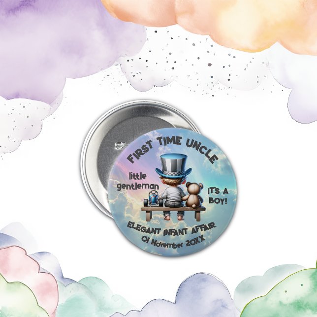 First time Uncle - It's a Boy | 7.5 Cm Round Badge (Creator Uploaded)