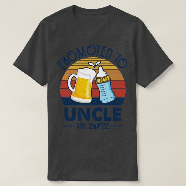 First Time Uncle Promoted To Uncle 2022 Fathers Da T-Shirt (Design Front)