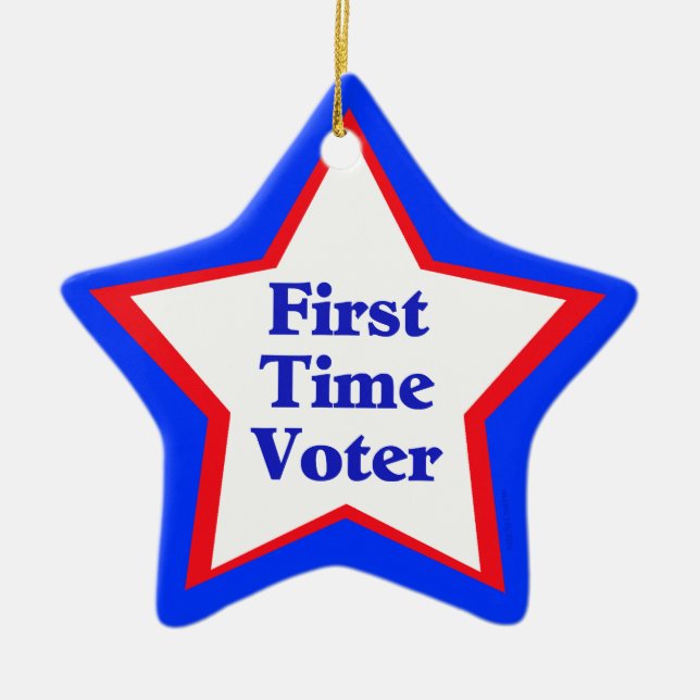 First Time Voter Ceramic Tree Decoration (Front)