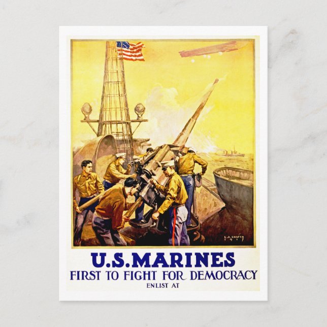 First to Fight for Democracy Postcard (Front)