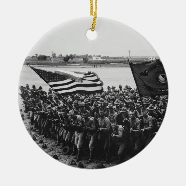 First to Fight United States Marine Corps 1918 Ceramic Ornament (Front)