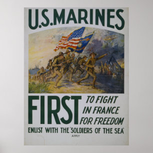 First To Fight USMC Poster