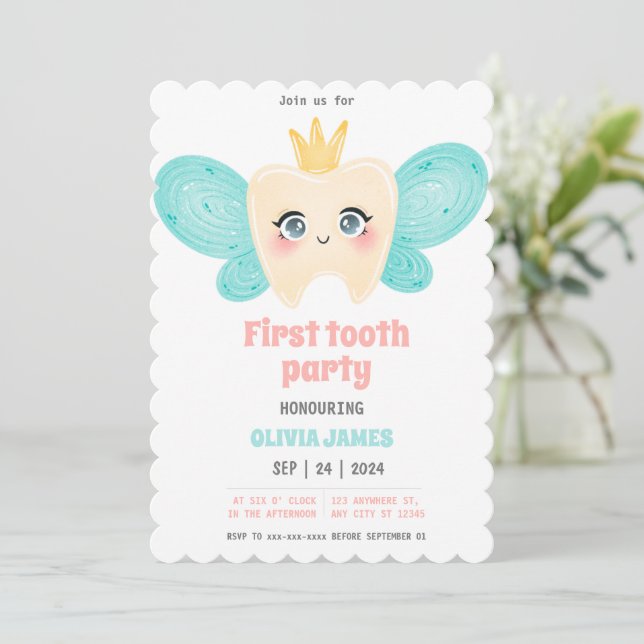 First tooth party  invitation (Standing Front)