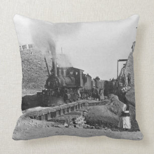 First train passing through the wall of Peking, Ch Cushion