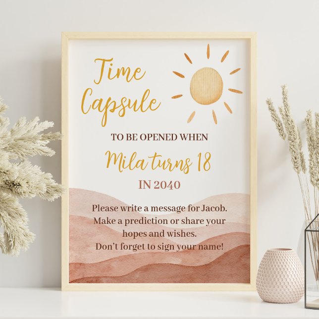 First Trip Around Sun Birthday Time Capsule Sign (Creator Uploaded)