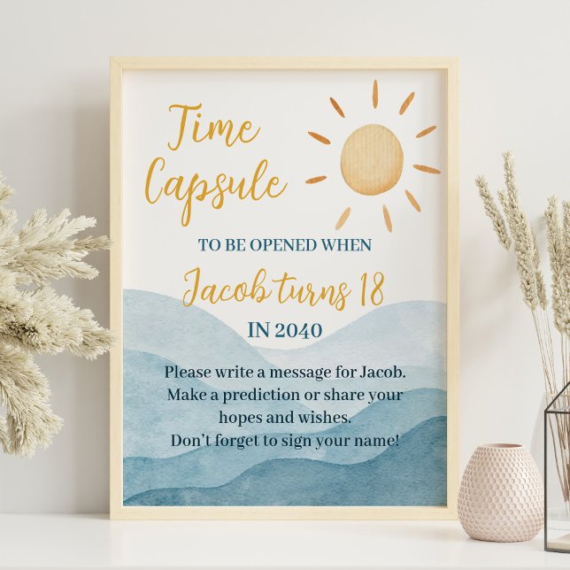 First Trip Around Sun Birthday Time Capsule Sign (Creator Uploaded)