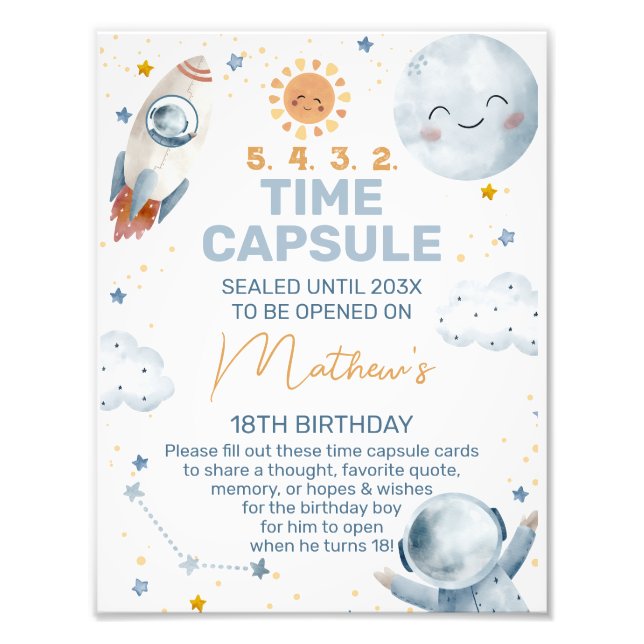 First Trip Around Sun Birthday Time Capsule Sign (Front)