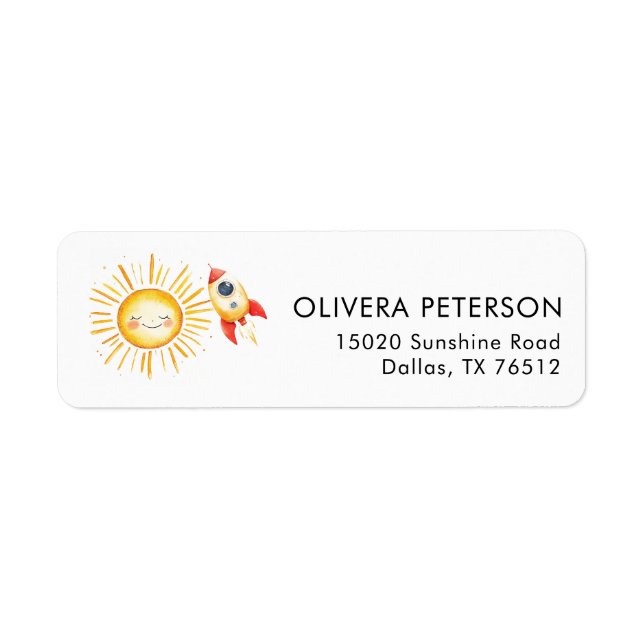 First trip around sun return address labels (Front)
