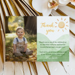 First Trip Around Sun Thank You Card 1st Birthday<br><div class="desc">Our First Trip Around Sun Thank You Cards are the perfect way to show gratitude and appreciation to your guests for celebrating with you. The design features a festive and colourful layout with space for a personalised message or a "thank you" note. They are perfect for sending out after the...</div>