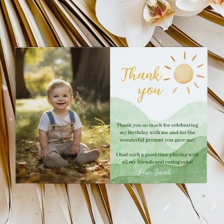 First Trip Around Sun Thank You Card 1st Birthday
