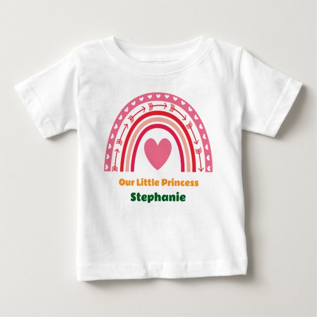 First Trip Around The Rainbow 1st Birthday Photo Baby T-Shirt (Front)