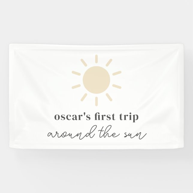 First Trip Around The Sun 1st Birthday Banner (Horizontal)