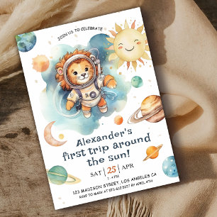 First Trip Around The Sun 1st Birthday Boy Invitation