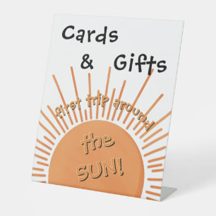 First Trip Around The Sun 1st Birthday Card & Gift Pedestal Sign