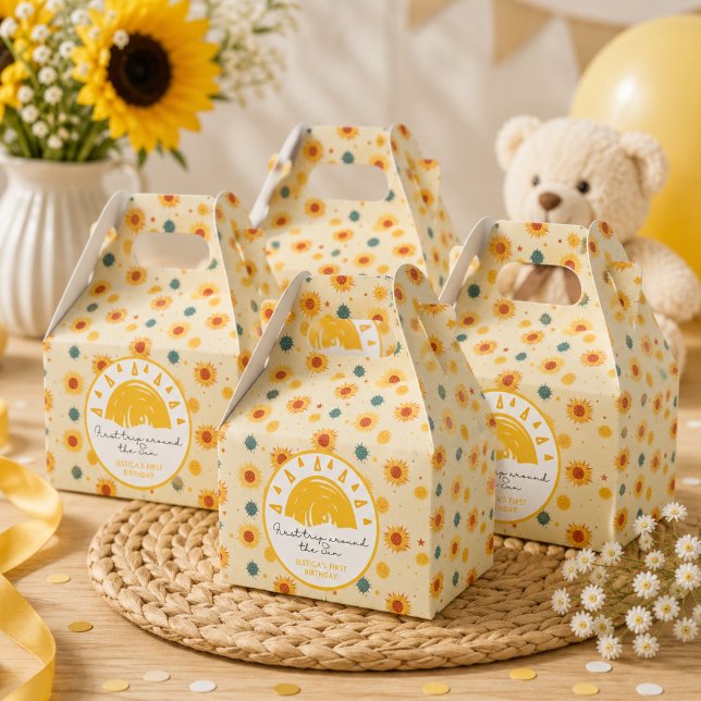 First Trip Around the Sun 1st Birthday Favour Box (First Trip Around the Sun 1st Birthday Favor Boxes)
