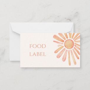 First Trip Around The Sun 1st Birthday Food Label Card