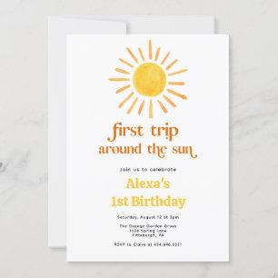 First Trip Around the Sun 1st Birthday Invitation