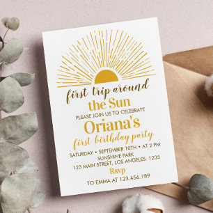 First Trip Around The Sun 1st Birthday Invitation