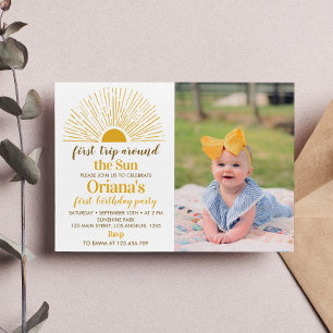 First Trip Around The Sun 1st Birthday Invitation
