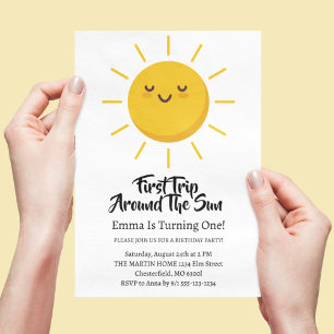 First Trip Around The Sun 1st Birthday Invitation
