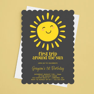 First Trip Around the Sun 1st Birthday Invitation