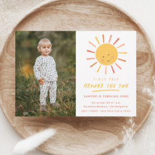 First Trip Around the Sun 1st Birthday Invitation