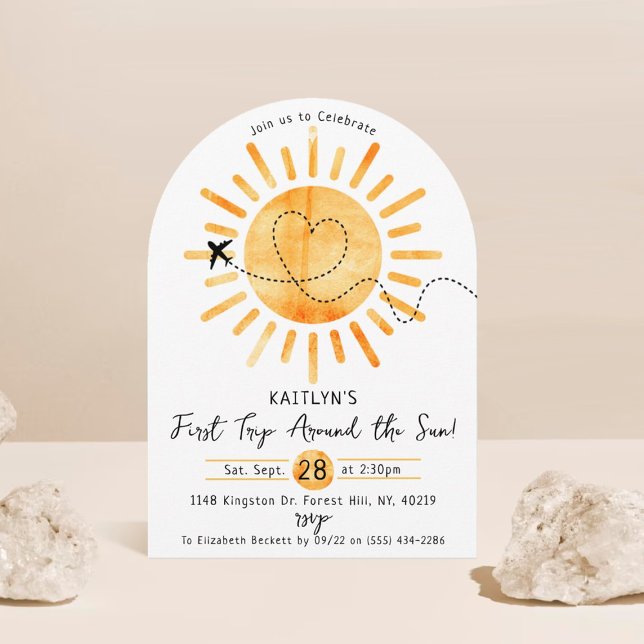 First Trip Around The Sun 1st Birthday Invitation (Creator Uploaded)