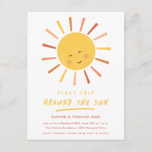 First Trip Around the Sun 1st Birthday Invitations