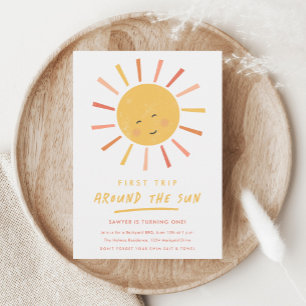 First Trip Around the Sun 1st Birthday Magnetic Invitation