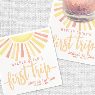 First Trip Around The Sun 1st Birthday Napkin