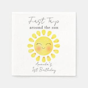 First Trip around the Sun 1st Birthday Napkin