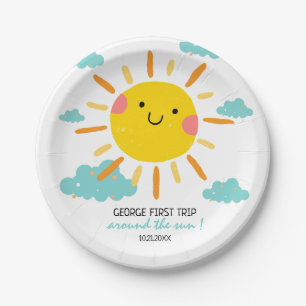 First Trip Around The Sun 1st Birthday Paper Plate