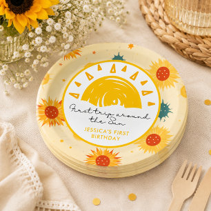 First Trip Around the Sun 1st Birthday Paper Plate