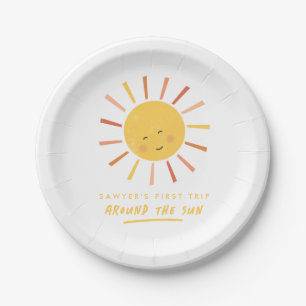 First Trip Around the Sun 1st Birthday Paper Plate