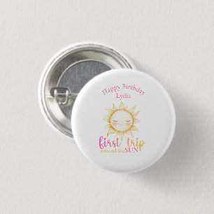First trip around the Sun 1st Birthday Party 3 Cm Round Badge