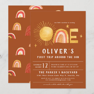 First Trip Around The Sun 1st Birthday Party Invitation